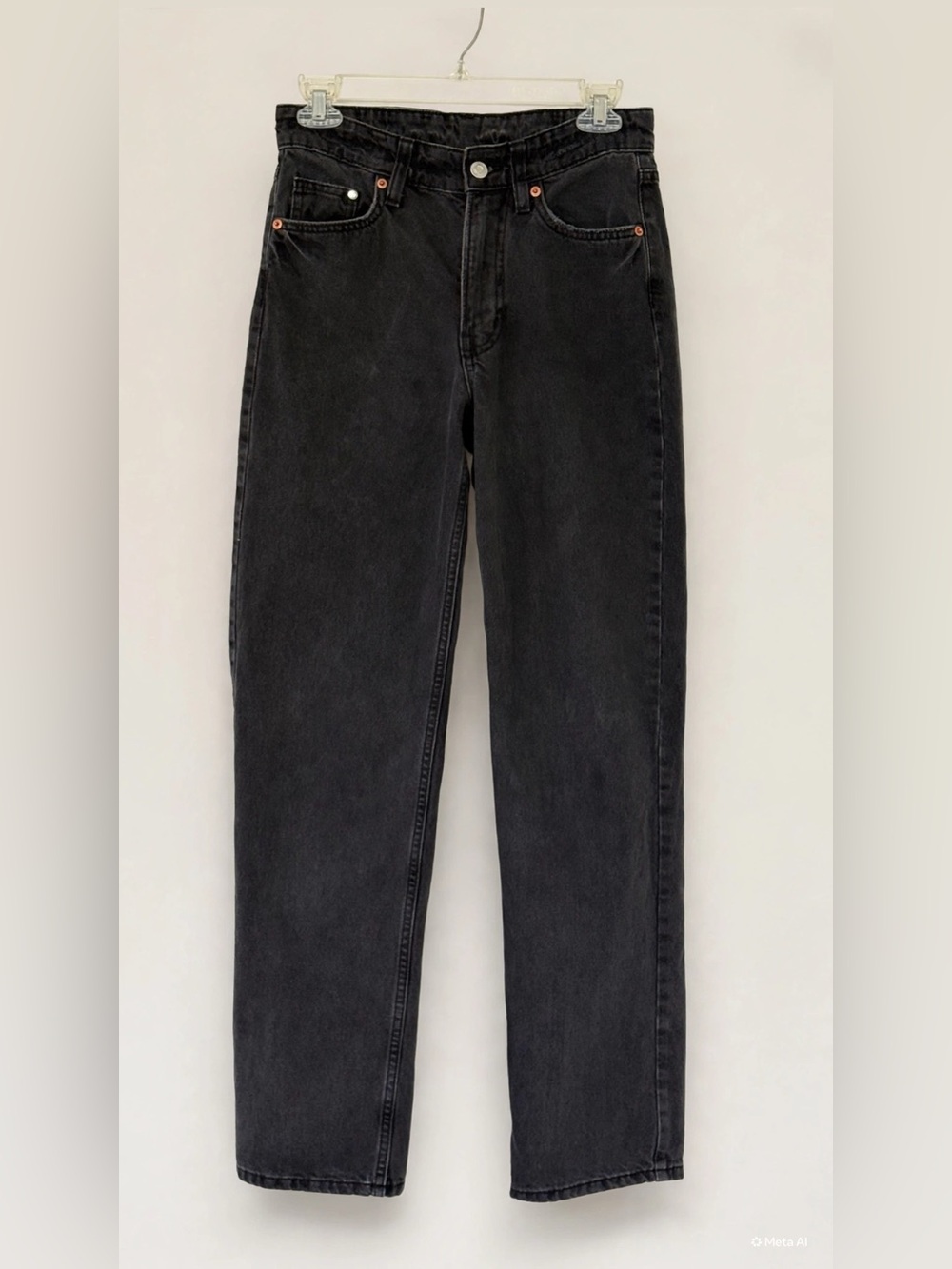 &Denim Baggy Jeans Women’s 8 Washed Black Relaxed Y2K